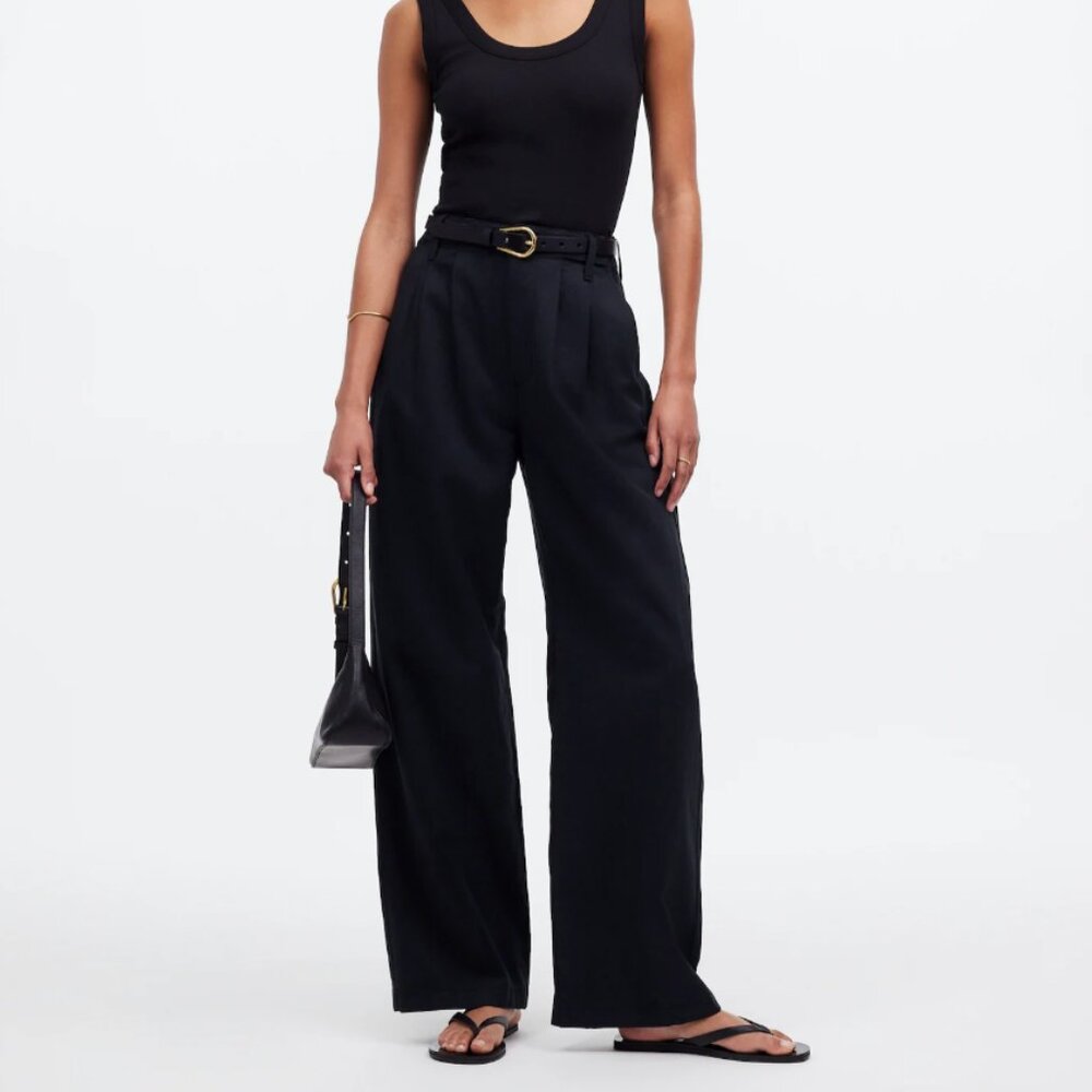 Madewell The Harlow Wide Leg Pants in True Black Size 8